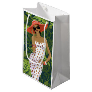 Petit Sac Cadeau Fille tropicale avec grand Red Hat