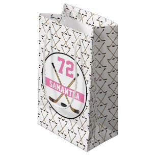 Petit Sac Cadeau Filles personnalisées de rose de nombre de nom de