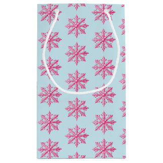 Petit Sac Cadeau Flèche de neige rose