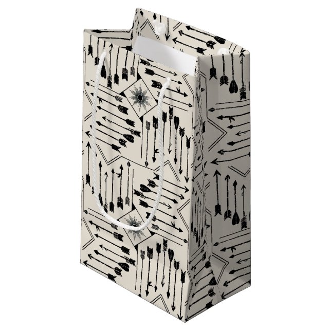 Petit Sac Cadeau Flèches Boho et Sun V12 ID748 (Devant Angle)