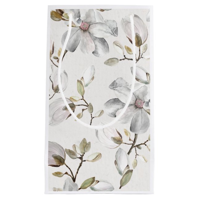 Petit Sac Cadeau Fleur blanche (Devant)