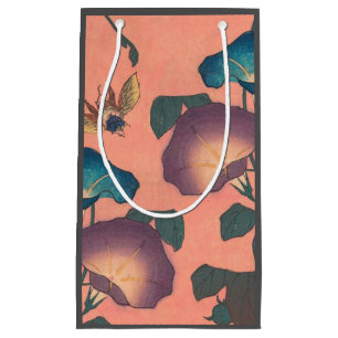 Petit Sac Cadeau Fleur d'abeille rose classique Hokusai Art