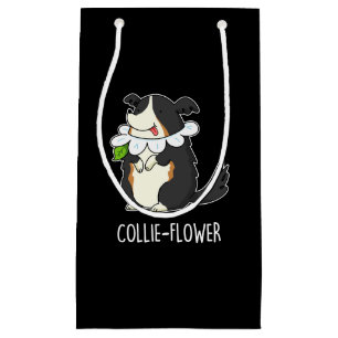 Petit Sac Cadeau Fleur de colle Funny Bordure Collie Chien Pun Dark