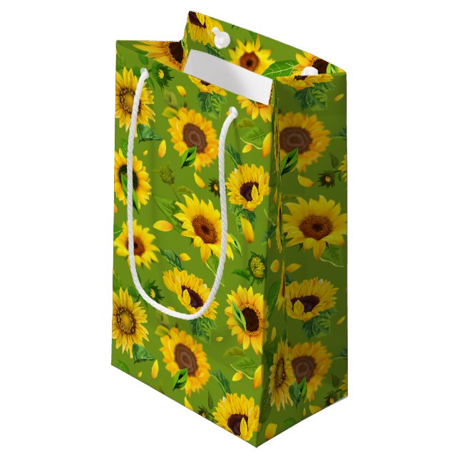 Petit Sac Cadeau Fleur de couleur 4 (Devant Angle)