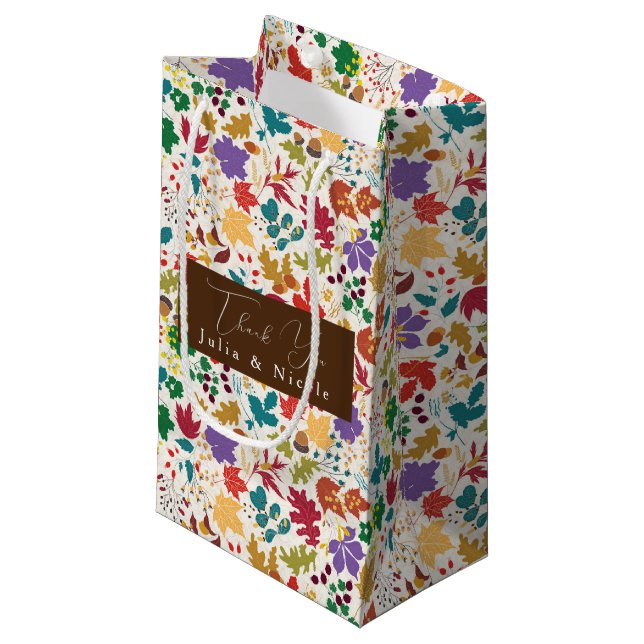 Petit Sac Cadeau Fleur de mariage de prairie jaune moutarde violet  (Devant Angle)