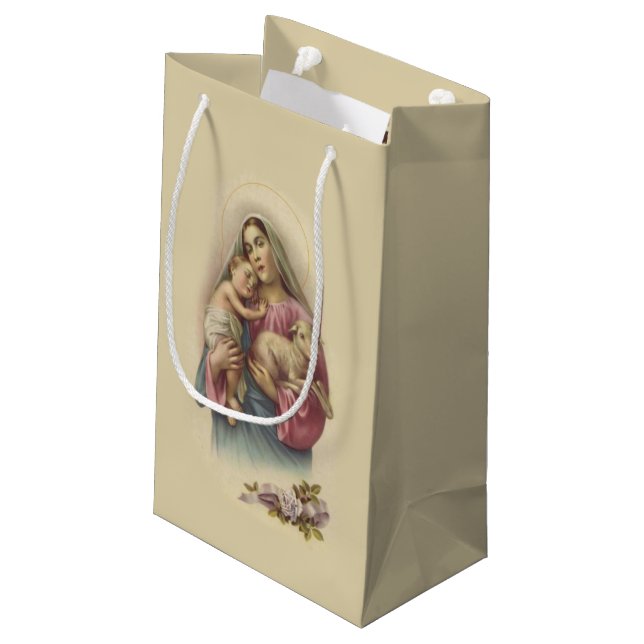 Petit Sac Cadeau Fleurs bénies de Jésus de bébé de Vierge Marie (Dos Angle)