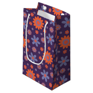 Petit Sac Cadeau Fleurs Rétro Plaisir les années 70 Hippie Daisy Mo