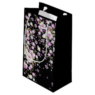 Petit Sac Cadeau Fleurs roses tombantes en cascade