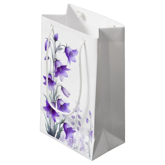 Petit Sac Cadeau Fleurs violettes élégantes (Devant Angle)