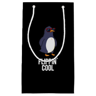 Petit Sac Cadeau Flippin Cool Funny Penguin Pun Dark BG