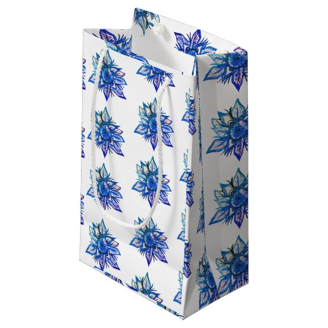 Petit Sac Cadeau Flocon de neige aquarelle (Devant Angle)