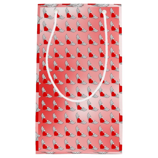 Petit Sac Cadeau Flying Hearts Tilt (Devant)