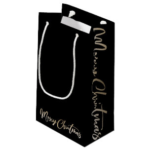 Petit Sac Cadeau Foil Joyeux Noël Lettres Noël