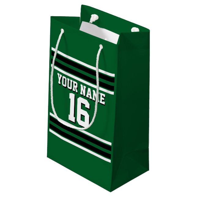 Petit Sac Cadeau Forest Green Black Team Jersey Custom (Dos Angle)