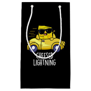Petit Sac Cadeau Foudre au fromage Funny Cheese Pun Dark BG