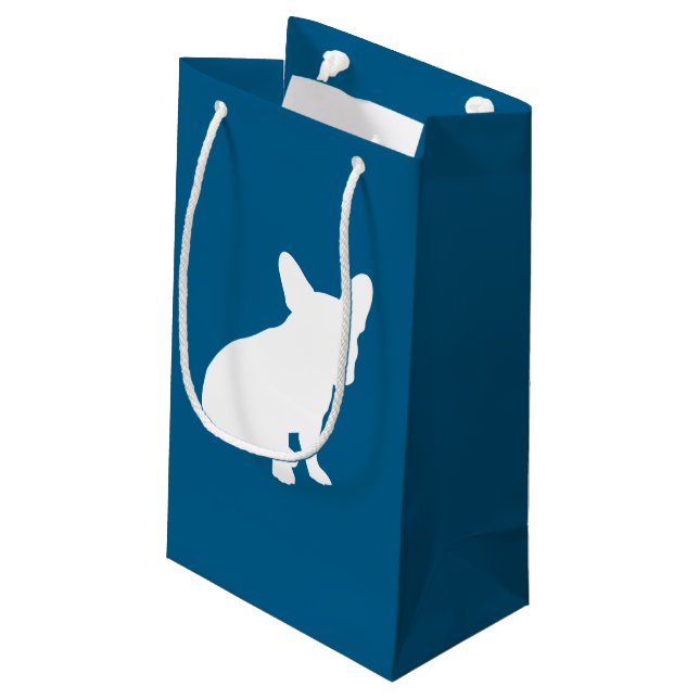 Petit Sac Cadeau Français Baby shower Bulldog Français Frenchie Blu (Dos Angle)