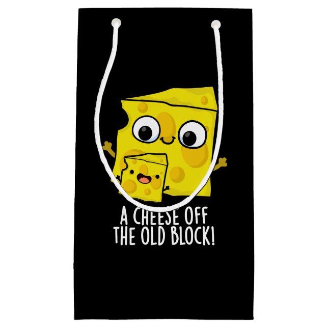 Petit Sac Cadeau Fromage De L'Ancien Bloc Funny Food Pun Dark BG (Devant)