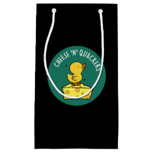 Petit Sac Cadeau Fromage Et Quackers Drôle Canard Pun Dark BG