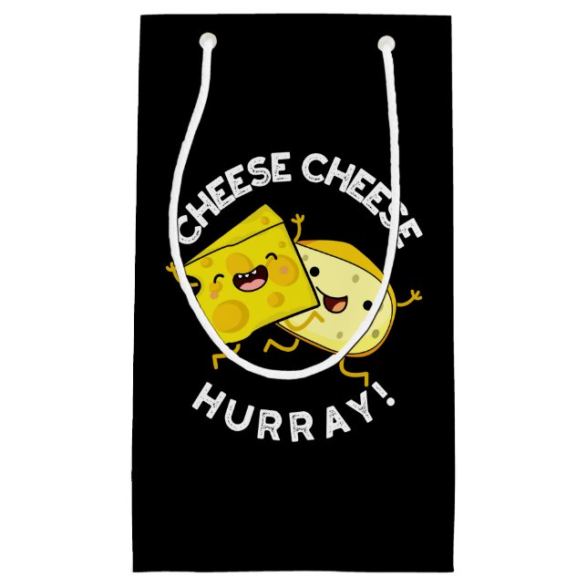 Petit Sac Cadeau Fromage Hurray Funny Cheese Pun Dark BG (Devant)