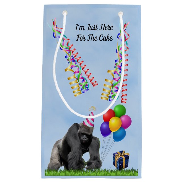 Petit Sac Cadeau Fun Love Gorilla Anniversaire (Devant)