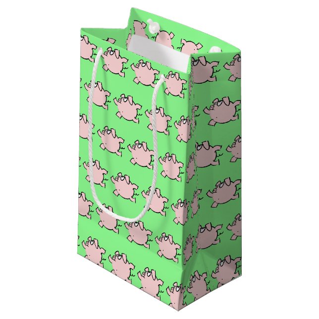 Petit Sac Cadeau Funny 6 Cartoon Cochon Nouveau bébé Choisir la cou (Devant Angle)