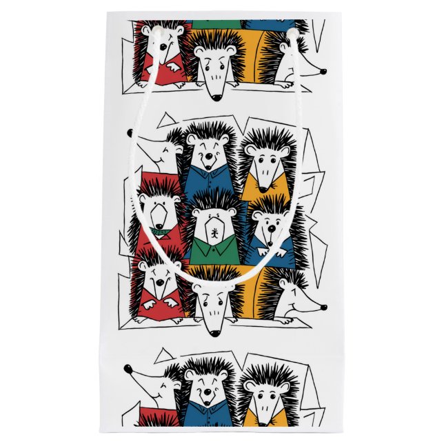 Petit Sac Cadeau Funny Hérisson Motif Abstrait (Devant)