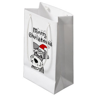 Petit Sac Cadeau Funny Schnauzer Dog Joyeux Noël