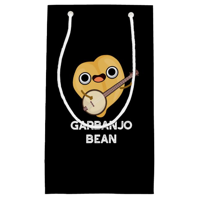 Petit Sac Cadeau Gar banjo Bean Funny Garbanzo Banjo Pun Dark BG (Devant)