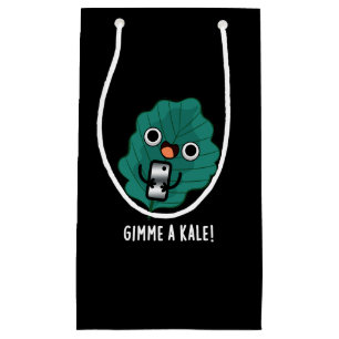 Petit Sac Cadeau Gimme A Kale Funny Veggie Pun Dark BG
