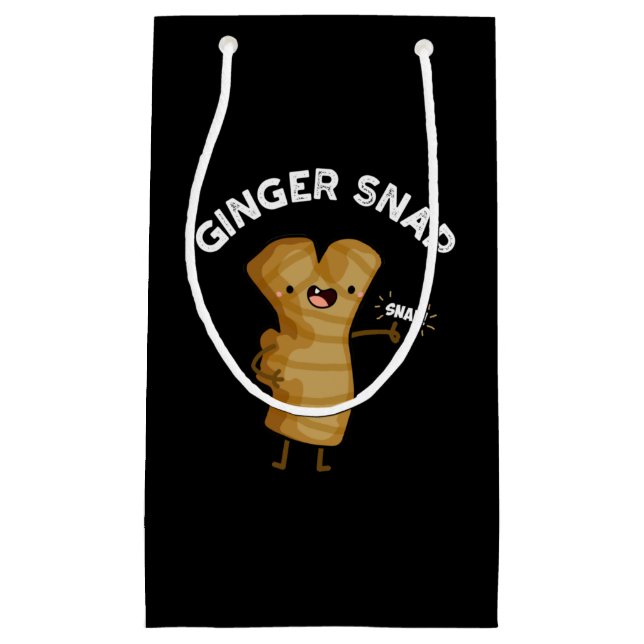 Petit Sac Cadeau Ginger Snap Funny Food Herb Spice Pun Dark BG (Devant)