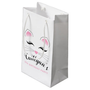 Petit Sac Cadeau Glam Cat fête d'anniversaire