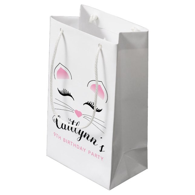 Petit Sac Cadeau Glam Cat fête d'anniversaire (Dos Angle)