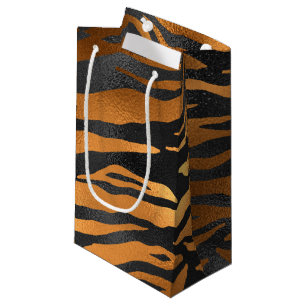 Petit Sac Cadeau Glamorous Black Brown Tiger Stripes Animal Print