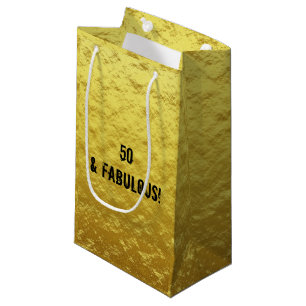 Petit Sac Cadeau Gold et Black 50 & Fabuleux Cadeau Anniversaire