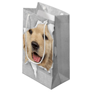 Petit Sac Cadeau Golden Retriever in Paper Hole