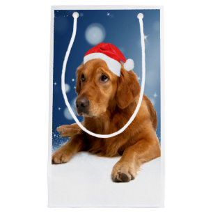 Petit Sac Cadeau Golden Retriever in Snow Christmas
