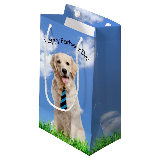 Petit Sac Cadeau Golden Retriever Pour Fête des pères (Devant Angle)
