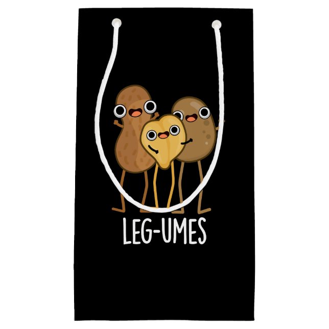 Petit Sac Cadeau Gouttes de jambe amusantes Legume Pun Dark BG (Devant)