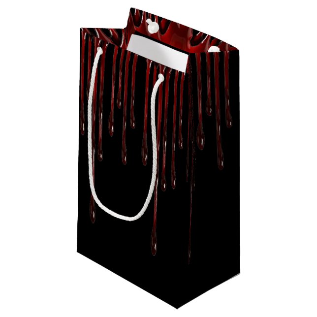 Petit Sac Cadeau Gouttes de sang (Devant Angle)