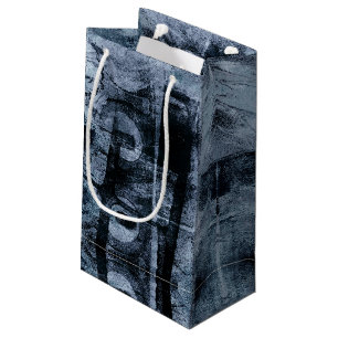 Petit Sac Cadeau Graffiti peint Grunge Dark Navy et Denim Blue