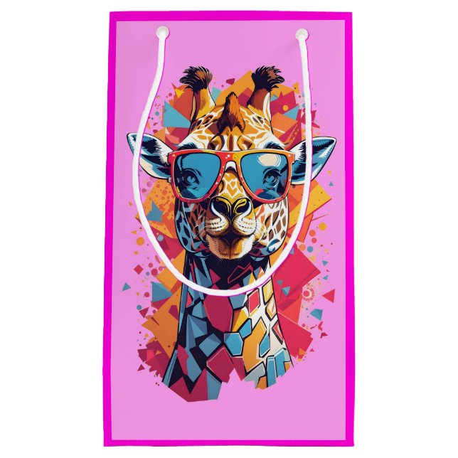 Petit Sac Cadeau Graffiti Style Giraffe Portrait-58567 (Devant)