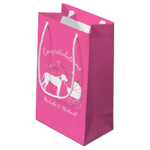 Petit Sac Cadeau Grande Dane Chien Baby shower Chien Chiot Rose Gir