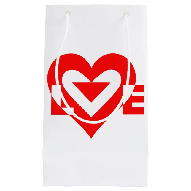 Petit Sac Cadeau Graphique d'amour cool, Rouge (Devant)