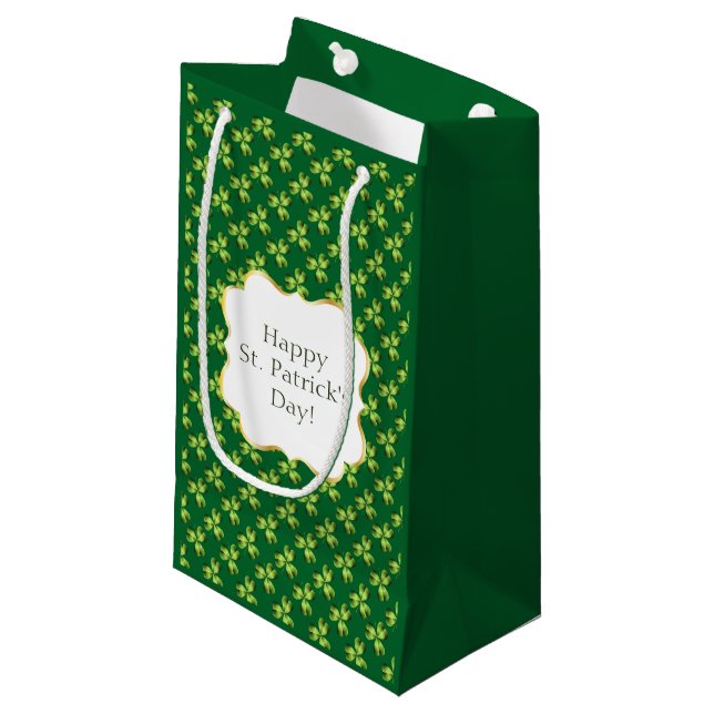 Petit Sac Cadeau Graphique shamrock à trois feuilles (Devant Angle)