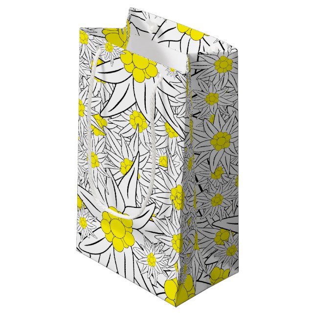 Petit Sac Cadeau Gras-cadeau Motif Edelweiss (Devant Angle)