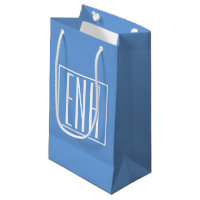 Gras moderne 3 initiales Monogramme | Bleu doux
