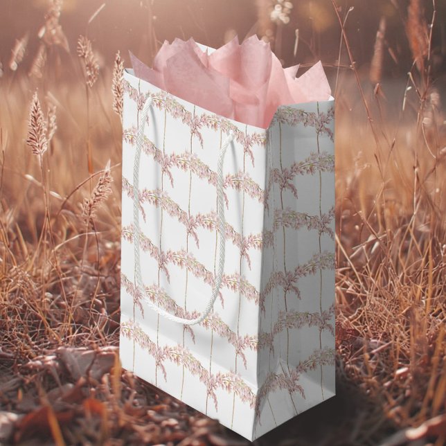 Petit Sac Cadeau Grass pink watercolor repeat patterned (Créateur téléchargé)