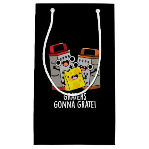 Petit Sac Cadeau Gratte va Grate Funny Cheese Pun Dark BG