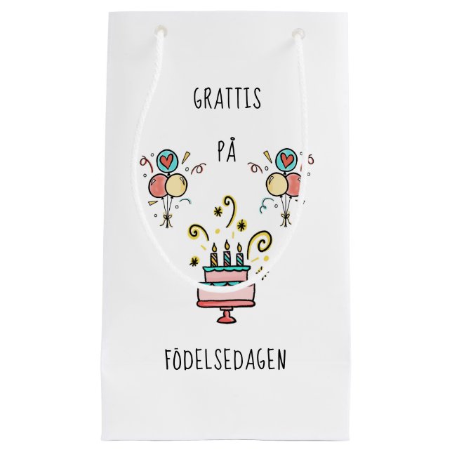 Petit Sac Cadeau Grattis på | födelsedagen de Birthday contents (Devant)