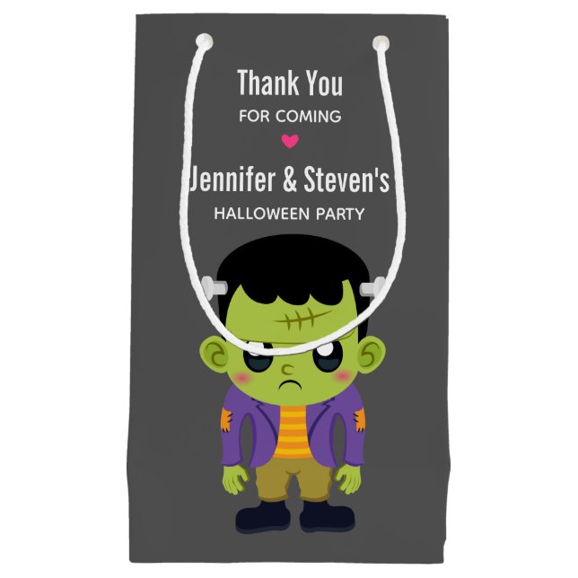 Petit Sac Cadeau Green Frankenstein Monster Halloween Merci (Devant)